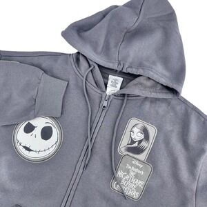 NWT Disney The Nightmare Before Christmas XL Multi‎ Patch Full Zip Hoodie Black